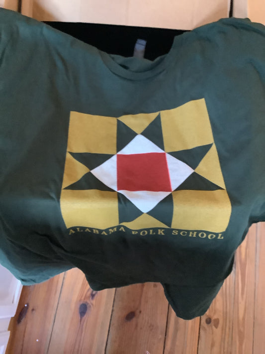 green quilt folk shirt