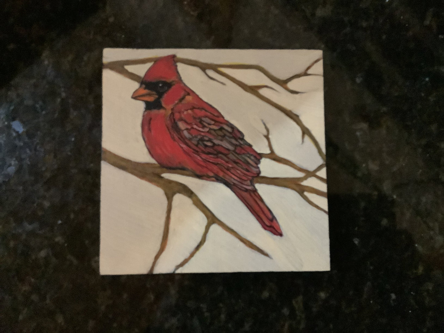 Laura Tucker Panting on wood
